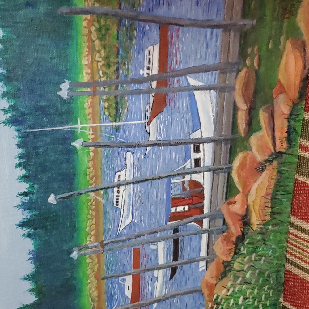 💥SOLD💥Authentic acrylic painting,coastle scene - Picture 6 of 16